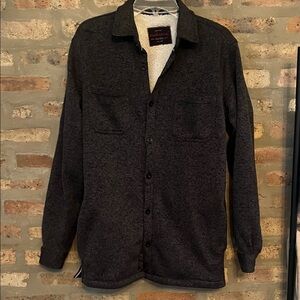 Men's Sherpa-Lined Shirt Jacket in Dark Charcoal